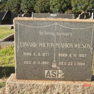 ASH Edward Wilton 1877-1962 &amp; Marion Wilson 1882-1964