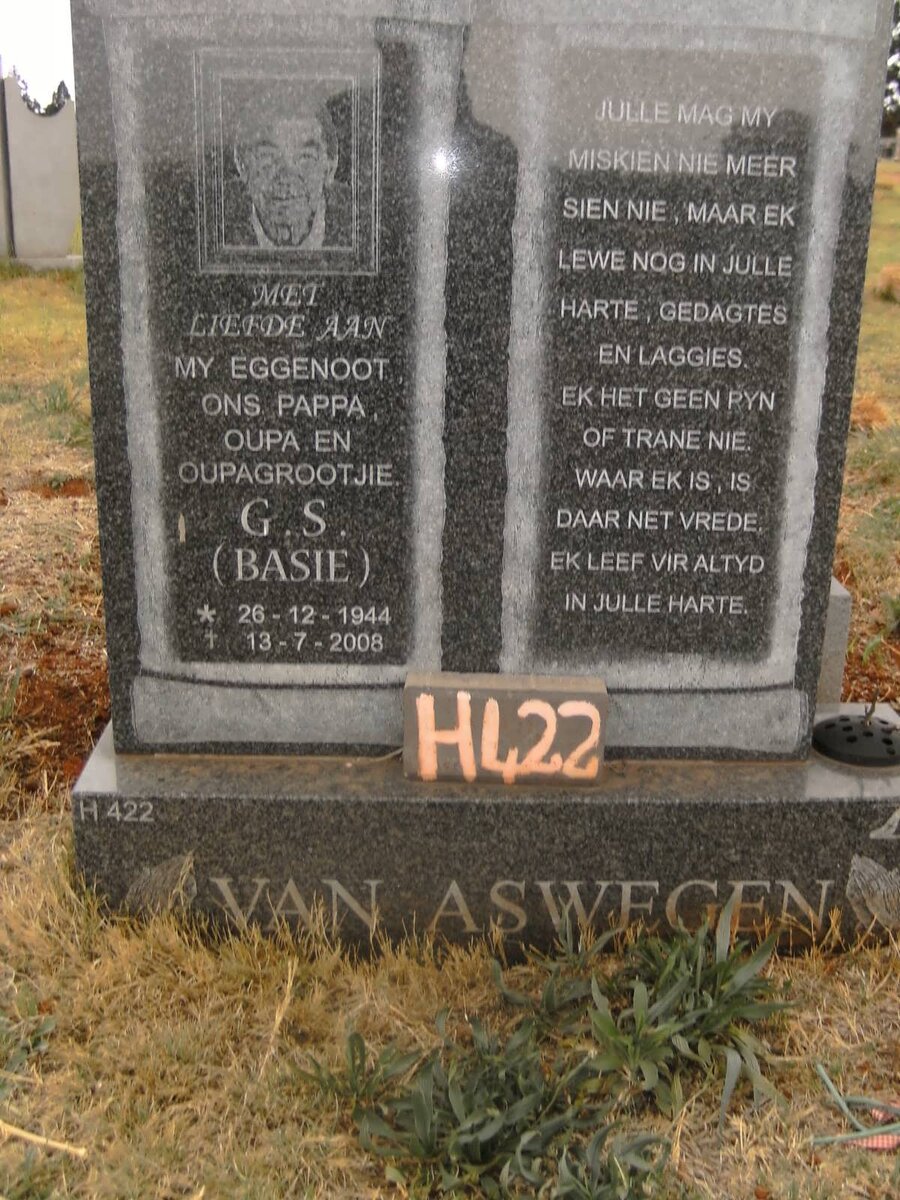 ASWEGEN G.S., van 1944-2008