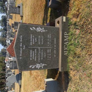 AUCAMP Christiaan Wessels 1920-1996 &amp; Hester Maria 1919-2009