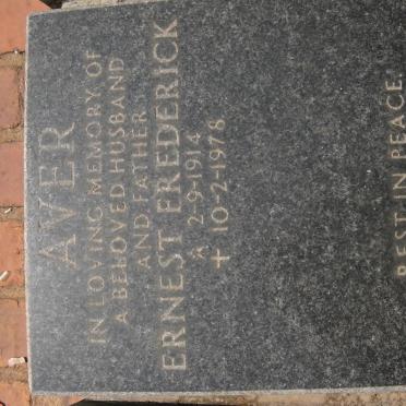 AVER Ernest Frederick 1914-1978