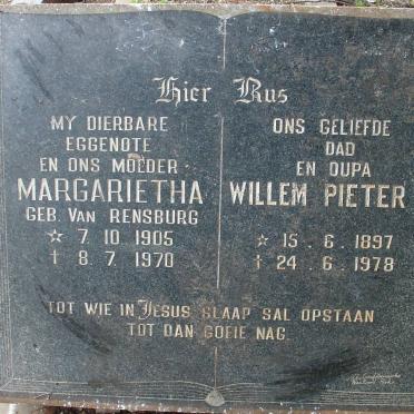 ANNANDALE Willem Pieter 1897-1978 &amp; Margaretha VAN RENSBURG 1905-1970