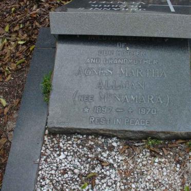 ALLMAN Agnes Martha nee McNAMARA 1897-1970