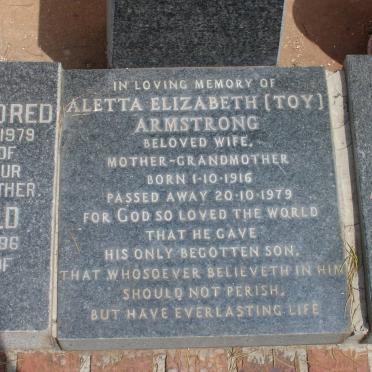 ARMSTRONG Aletta Elizabeth 1916-1979