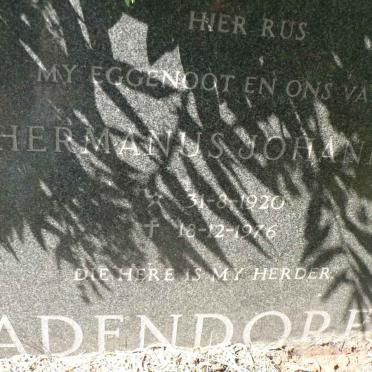 ADENDORFF Hermanus Johannes 1920-1976
