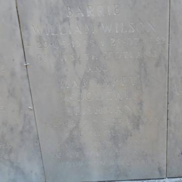 BARRIE William Wilson 1905-1982 &amp; Margaret McDougall Leisham nee GILFILLAN 1912-1988