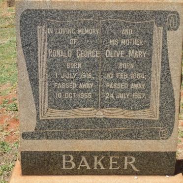BAKER Ronald George 1916-1955 :: BAKER Olive Mary 1884-1957