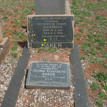 BAKER Alexander 1914-1968 &amp; Joanna Elizabeth 1912-1995