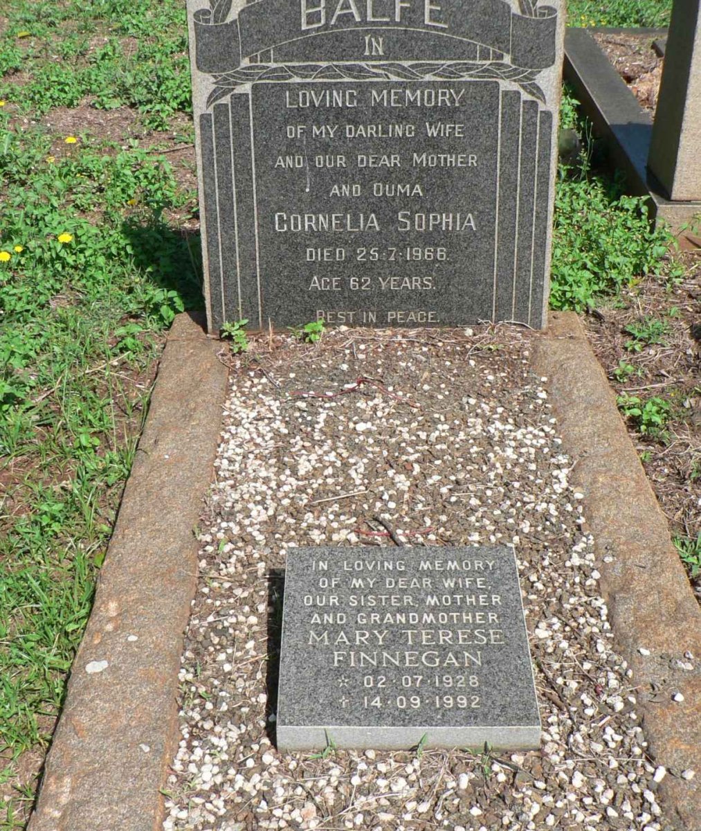 BALFE Cornelia Sophia -1966 :: FINNEGAN Mary Terese 1928-1992