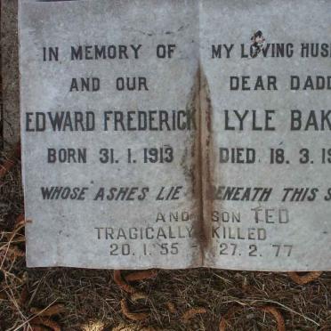 BAKER Edward Frederick Lyle 1913-1956 :: BAKER Ted 1955-1977