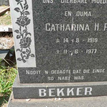 BEKKER Catharina H.R. 1919-1977