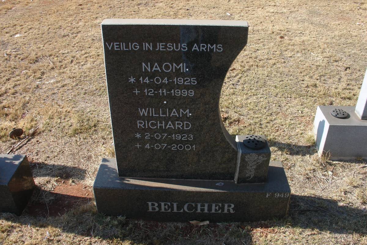 BELCHER William Richard 1923-2001 &amp; Naomi 1925-1999