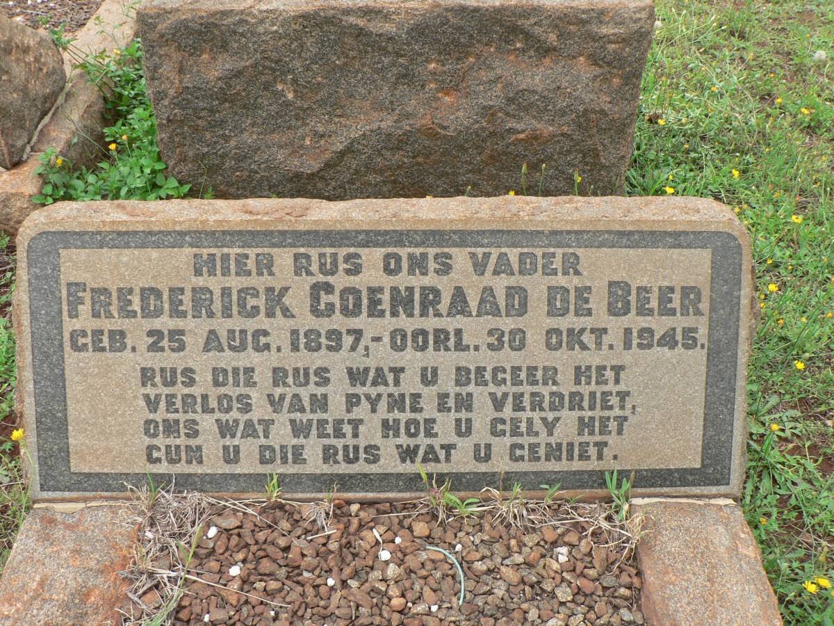 BEER Frederick Coenraad, de 1897-1945