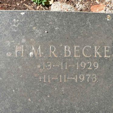 BECKER H.M.R. 1929-1973