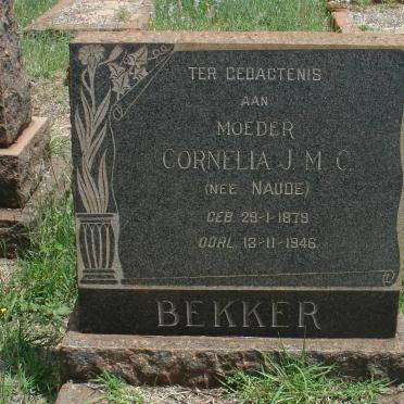 BEKKER Cornelia J.M.C. nee NAUDE 1879-1946