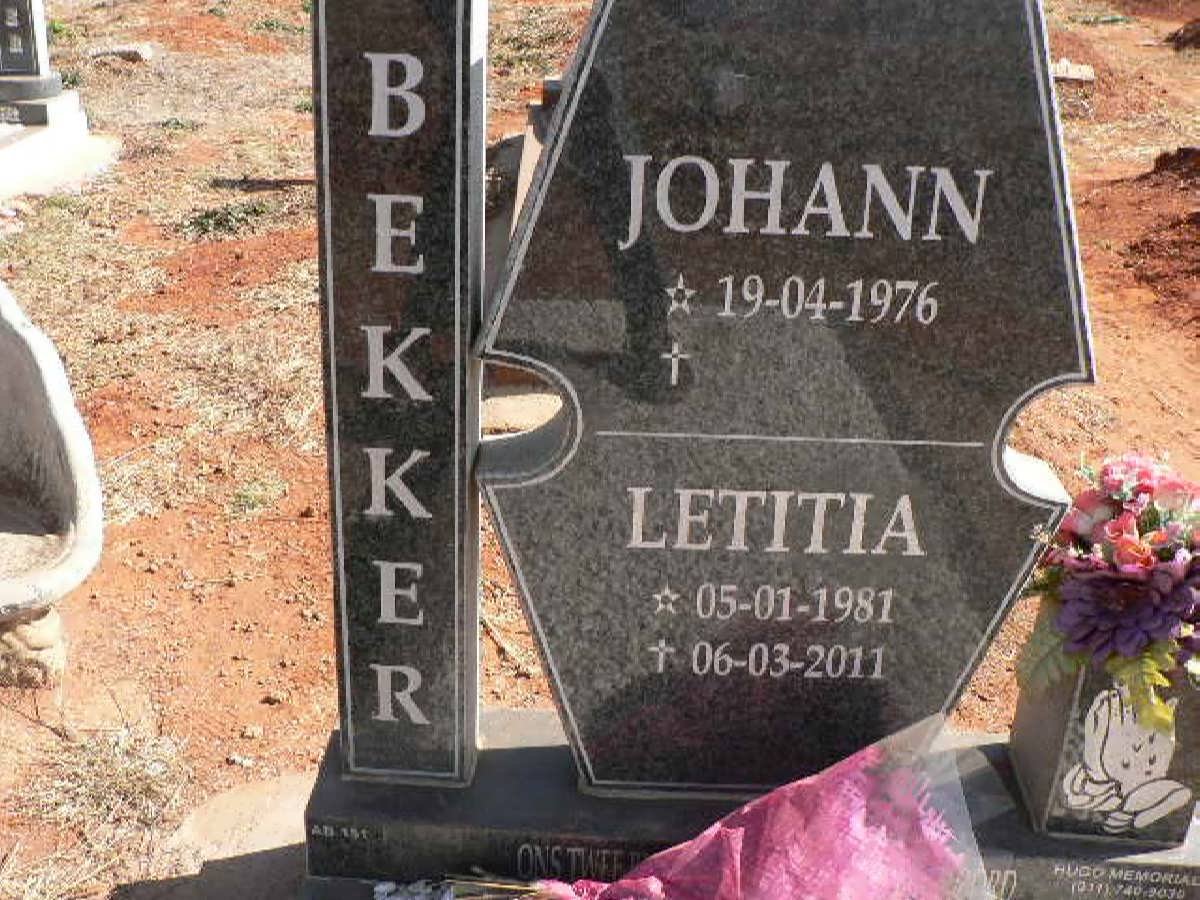 BEKKER Johan 1976- &amp; Letitia 1981-2011