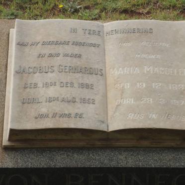 BENNECKE Jacobus Gerhardus, von 1882-1952 &amp; Maria Magdelena 1882-1974