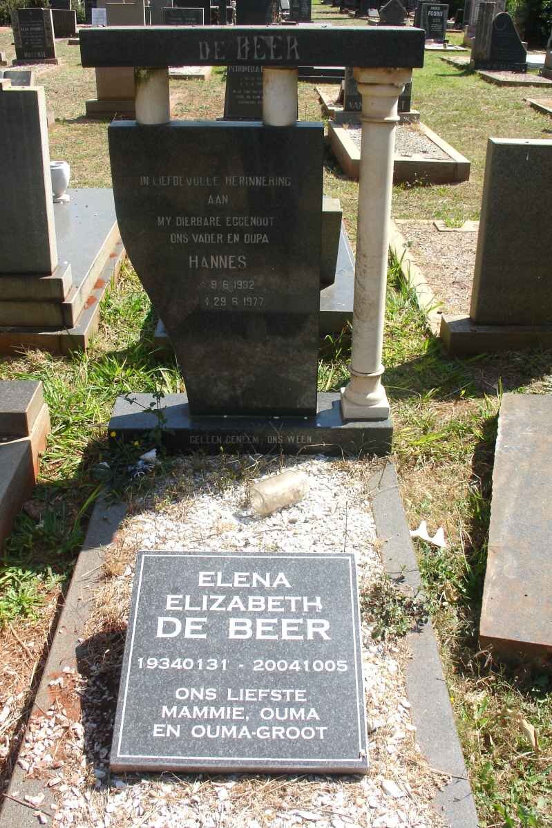 BEER Hannes, de 1932-19?? &amp; Elena Elizabeth 1934-2004