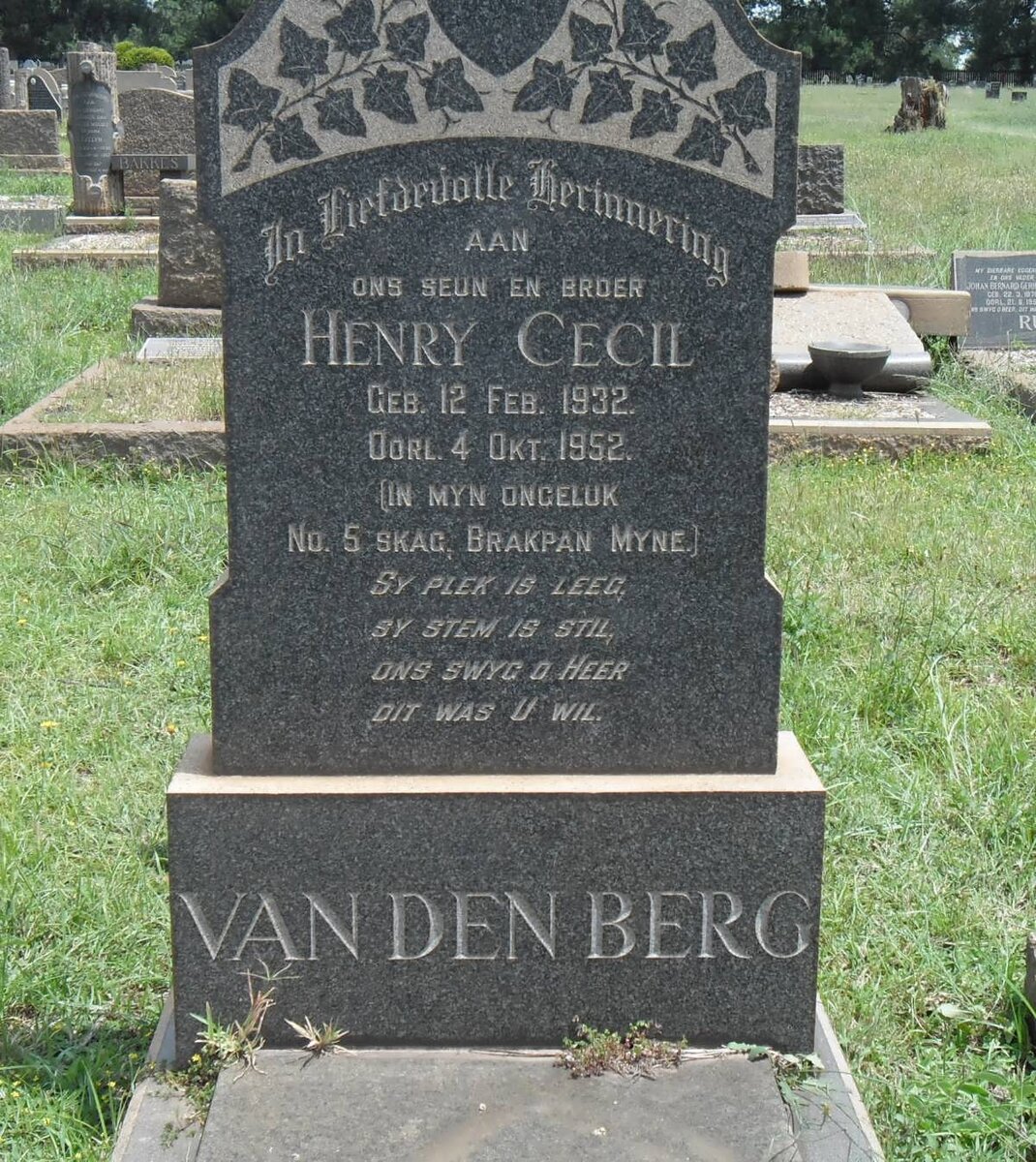 BERG Henry Cecil 1932-1952