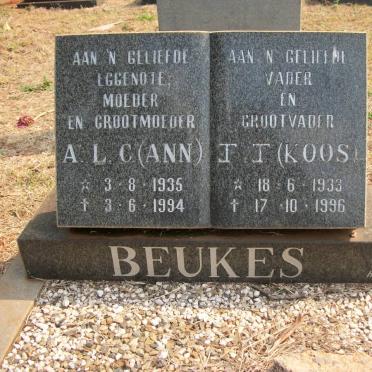 BEUKES J.J. 1933-1996 &amp; A.L.C. 1935-1994