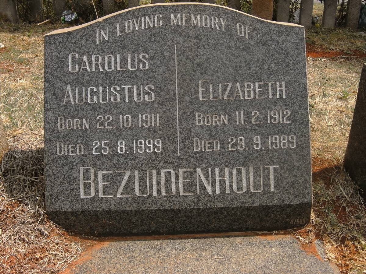 BEZUIDENHOUT Carolus Augustus 1911-1999 &amp; Elizabeth 1912-1989