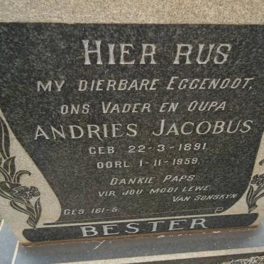 BESTER Andries Jacobus 1891-1959