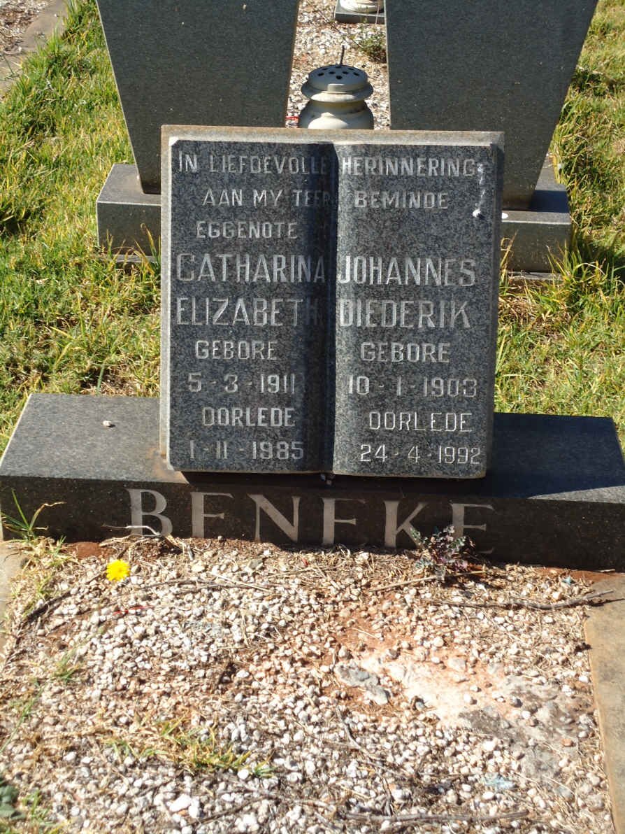 BENEKE Johannes Diederik 1903-1992 &amp; Catharina Elizabeth 1911-1985