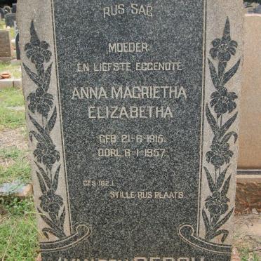 BERGH Anna Magrietha Elizabetha, van den 1915-1957