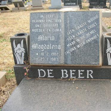 BEER Maria Magdalena, de 1902-1987