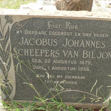 BILJON Jacobus Johannes Scheepers, van 1878-1956