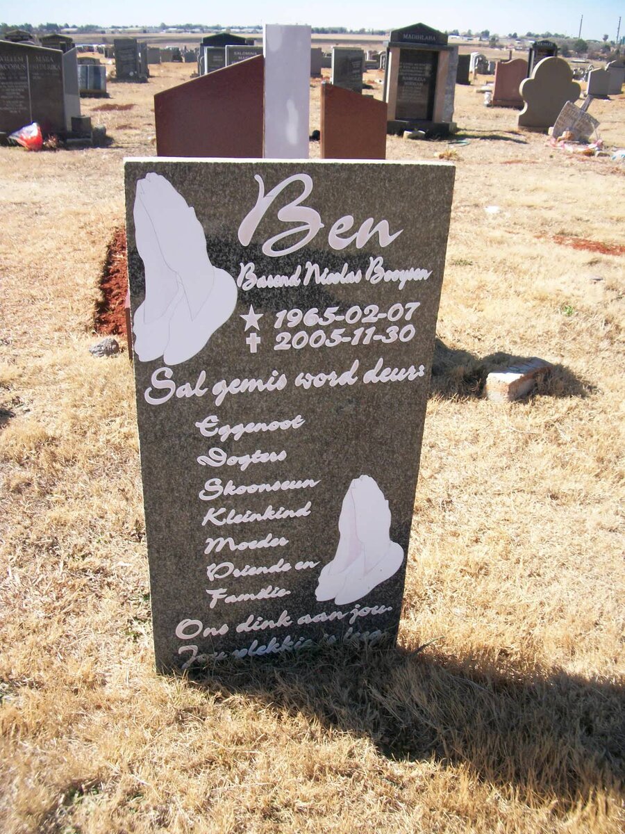 BOOYSEN Barend Nicolas 1965-2005