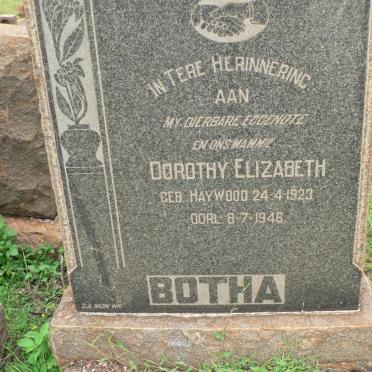 BOTHA Dorothy Elizabeth nee HAYWOOD 1923-1946