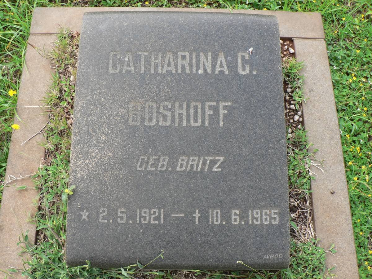 BOSHOFF Catharina G. nee BRITZ 1921-1965