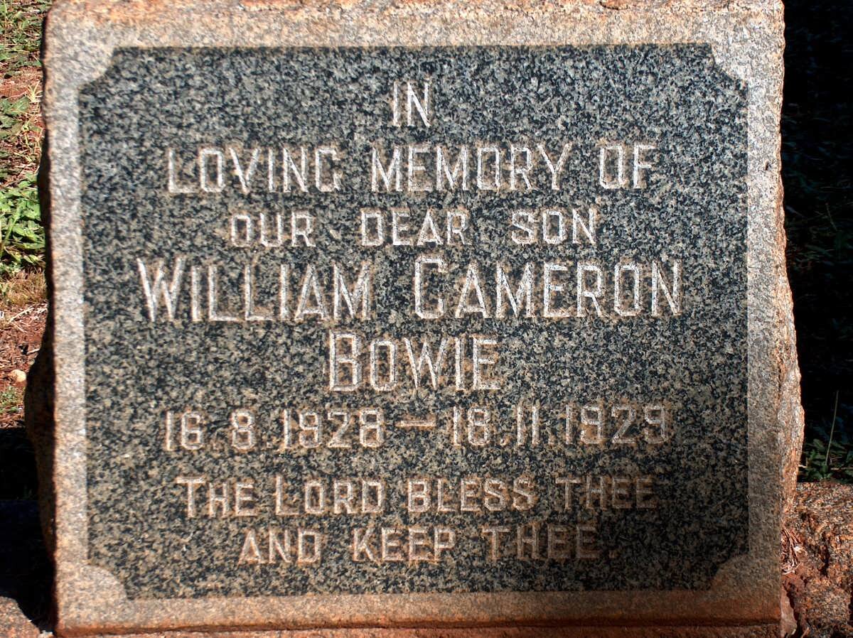 BOWIE William Cameron 1928-1929