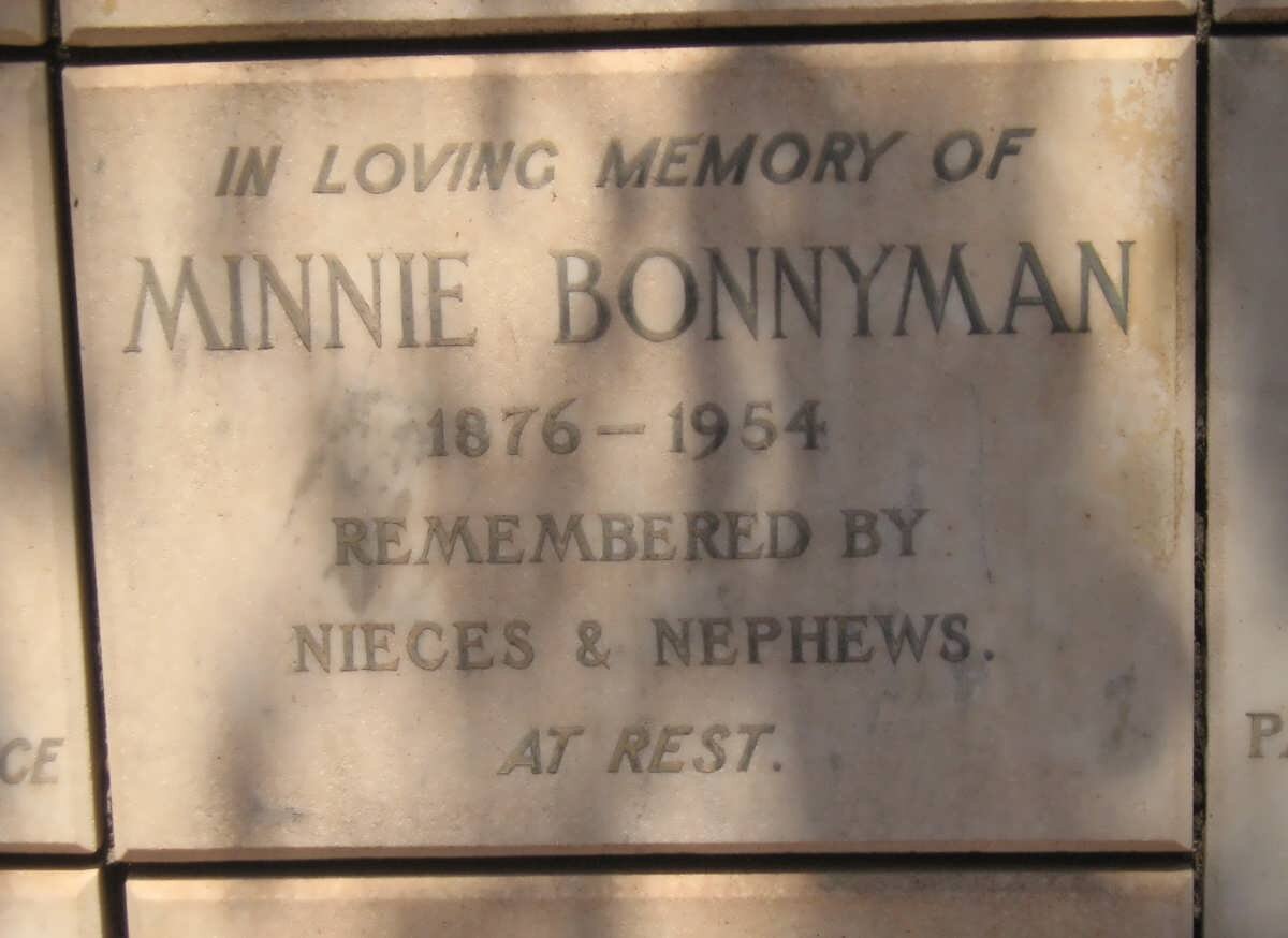 BONNYMAN Minnie 1876-1954