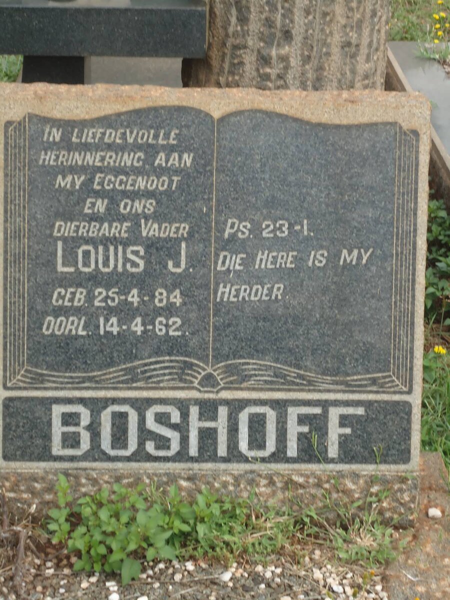 BOSHOFF Louis J. 1884-1962
