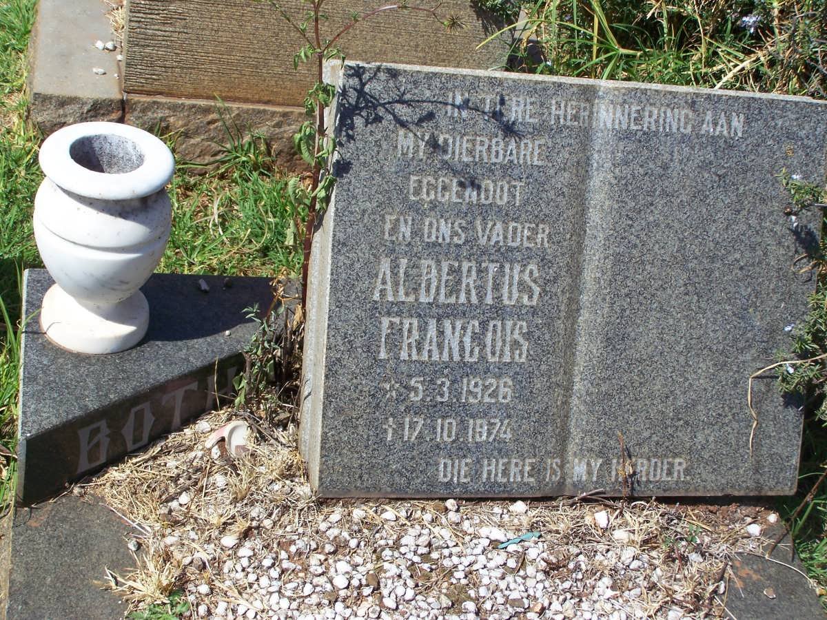 BOTHA Albertus Francois 1926-1974