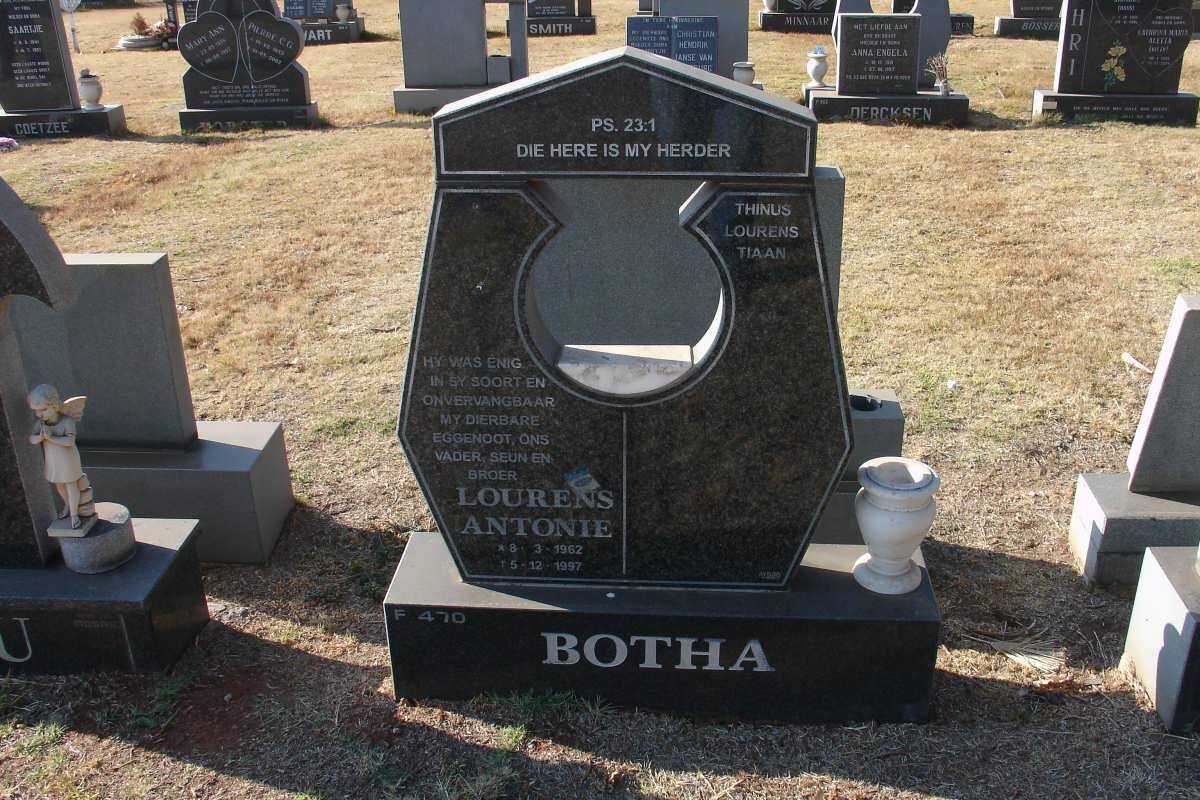 BOTHA Lourens Antonie 1962-1997