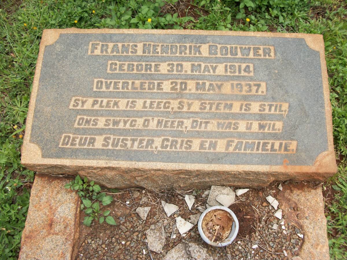 BOUWER Frans Hendrik 1914-1937