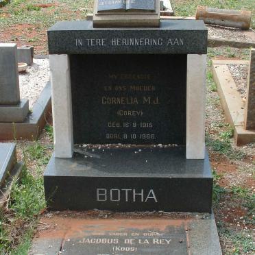 BOTHA Jacobus de la Rey 1915-1978 &amp; Cornelia M.J. 1915-1966