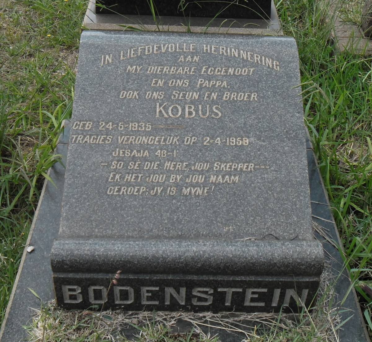 BODENSTEIN Kobus 1935-1959