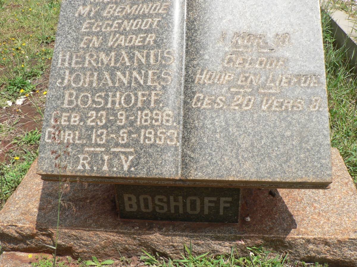 BOSHOFF Hermanus Johannes 1896-1953