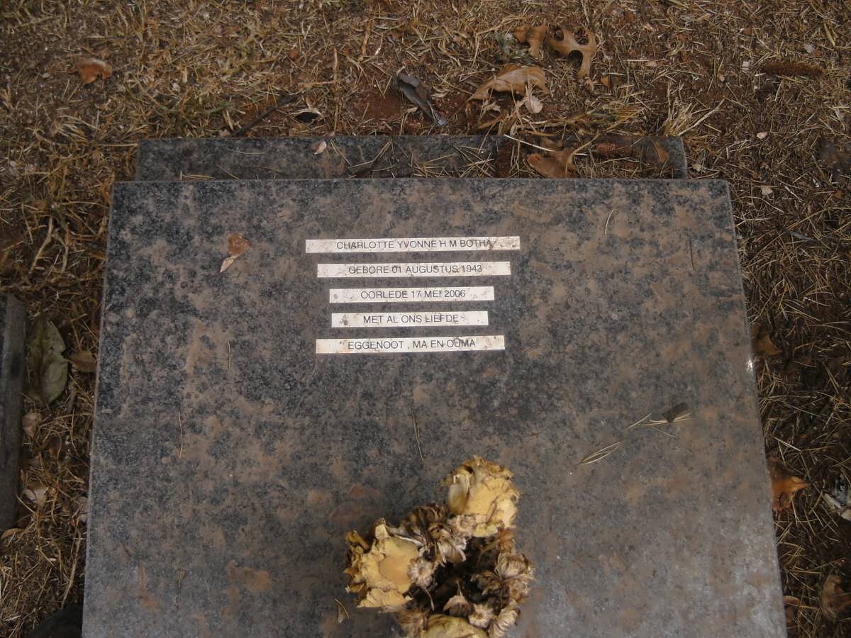 BOTHA Charlotte Yvonne H.M. 1943-2006