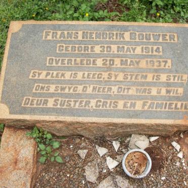 BOUWER Frans Hendrik 1914-1937