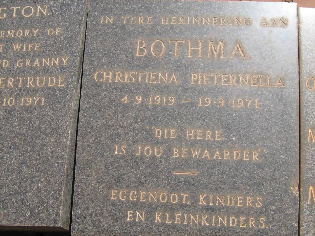 BOTHMA Christiena Pieternella 1919-1971