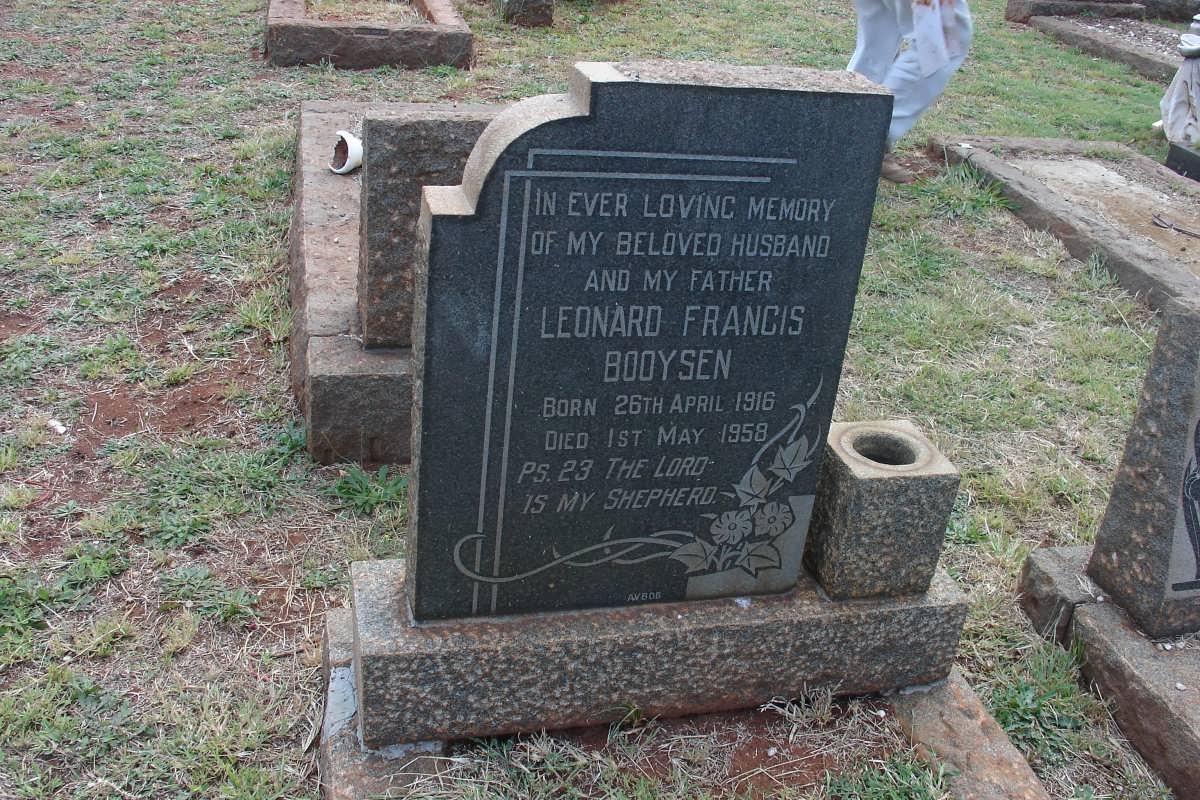 BOOYSEN Leonard Francis 1916-1958