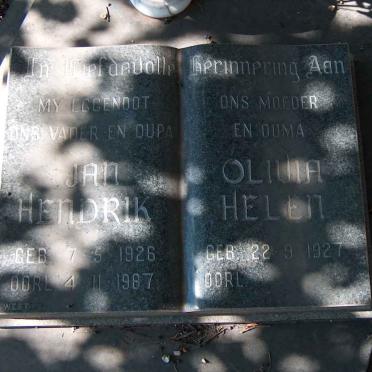 BOOYSEN Jan Hendrik 1926-1987 &amp; Olivia Helen 1927-