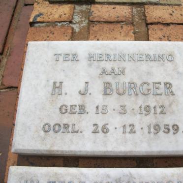 BURGER H.J. 1912-1959