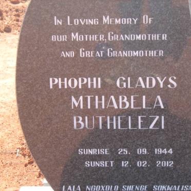 BUTHELEZI Phophi Gladys Mthabela 1944-2012