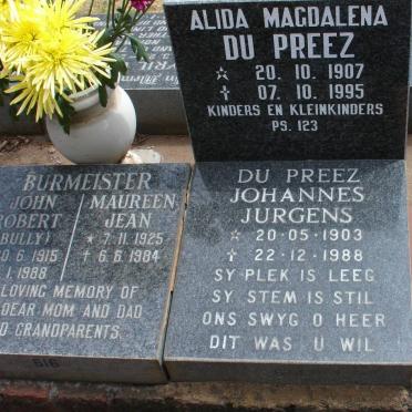 BURMEISTER John Robert 1915-1988 &amp; Maureen Jean 1925-1984