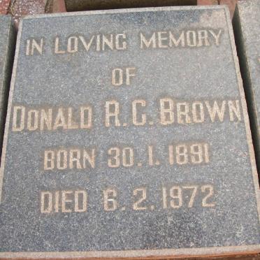 BROWN Donald R.C. 1891-1972